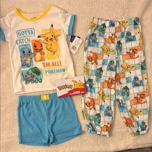 Pokémon 3 piece pajama set